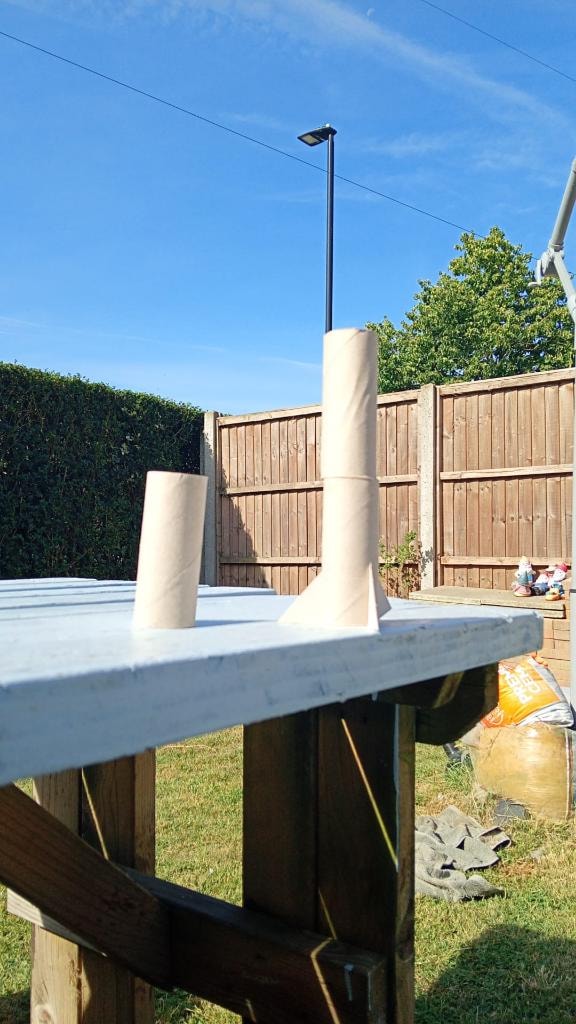 The FakeX 3.3-Stage Rocket — pre-launch configuration on the test table